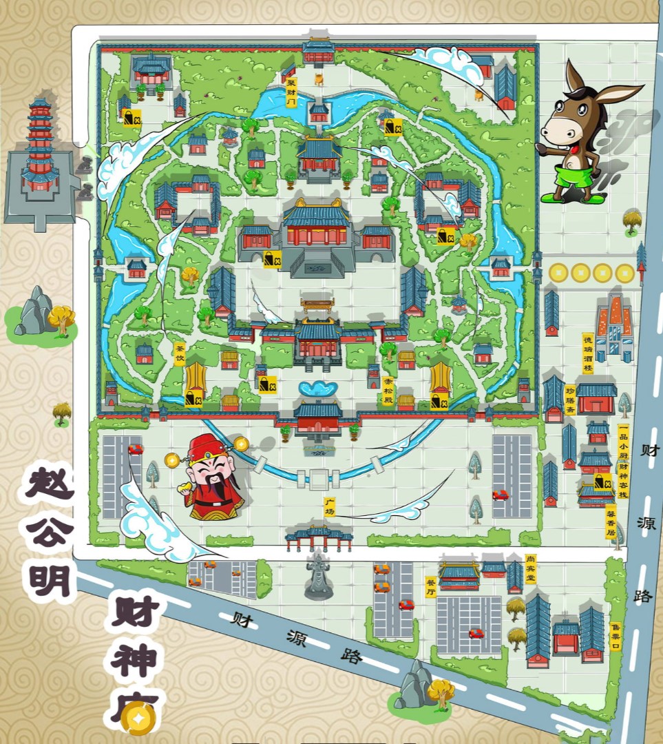 卢龙寺庙类手绘地图